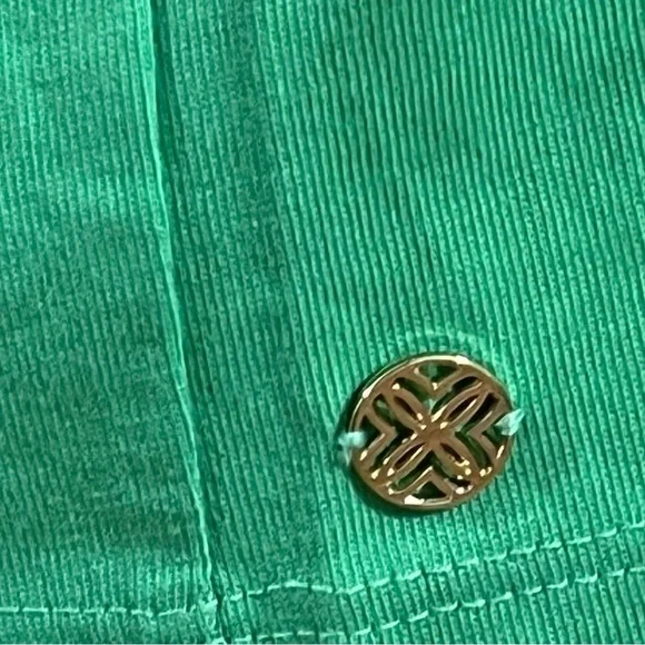 NWOT- Lilly Pulitzer Green Clairmont Ric Rac Trimmed Knit Top - Picture 6 of 7